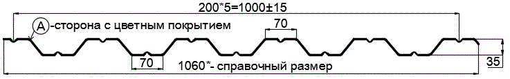 Фото: Профнастил НС35 х 1000 - A (ПЭ-01-1018-0.7) в Домодедово