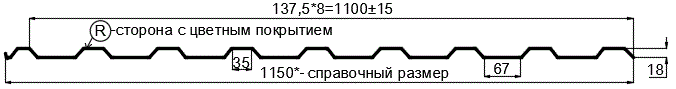 Фото: Профнастил МП20 х 1100 - R RETAIL (ПЭ-01-3005-СТ) в Домодедово