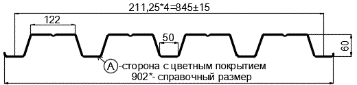 Фото: Профнастил Н60 х 845 - A (ПЭ-01-9003-0.9) в Домодедово