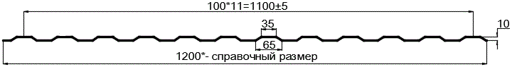 Фото: Профнастил оцинкованный МП10 х 1100 (ОЦ-01-БЦ-СТ) в Домодедово