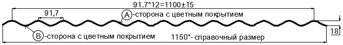 Фото: Профнастил МП18 х 1100 - A (ECOSTEEL_MA_Д-12-Античный Дуб-0.45) в Домодедово