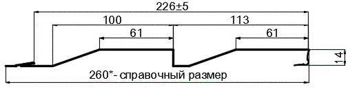 Фото: Сайдинг МП СК-14х226 (Steelmatt-20-7024-0.4±0.08мм) в Домодедово