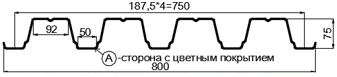 Фото: Профнастил Н75 х 750 - A (ПЭ-01-1015-0.7) в Домодедово