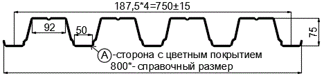 Фото: Профнастил Н75 х 750 - A (ПЭ-01-7024-0.7) в Домодедово