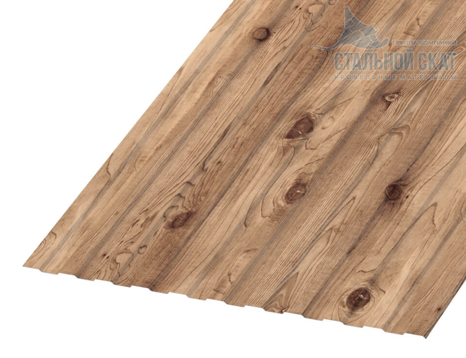 Профнастил С8 х 1150 - A (ECOSTEEL_T-12-Золотой Орех-0.45)