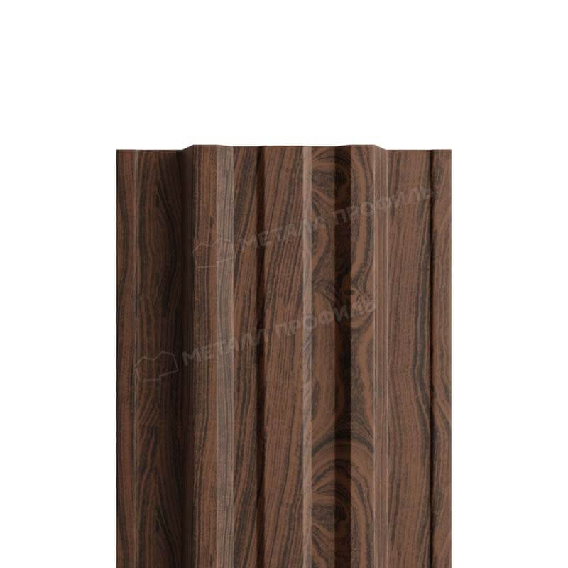 Штакетник металлический МП TRAPEZE-T 16,5х118 Двусторонний (ECOSTEEL_МАД-01-МореныйДуб-0.5).