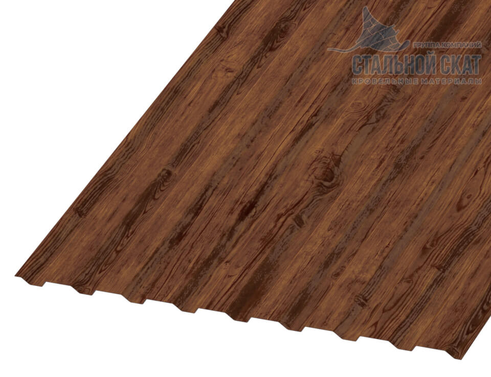 Профнастил МП20 х 1100 - A (ECOSTEEL-01-Мореный Дуб-0.5)