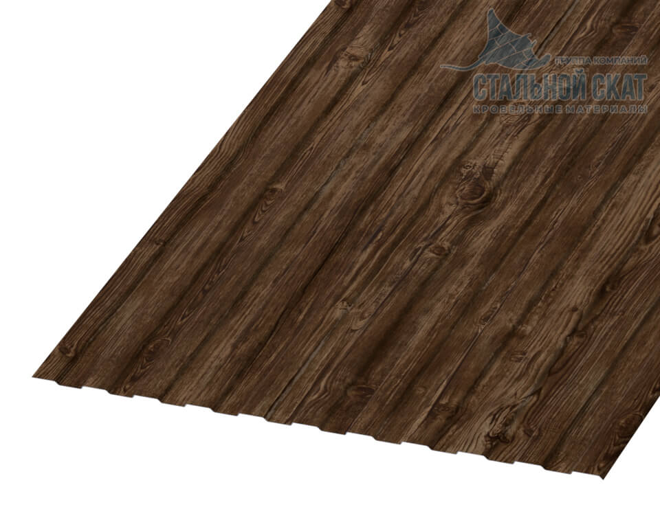 Профнастил С8 х 1150 - A (ECOSTEEL_MA-01-Мореный Дуб-0.5)